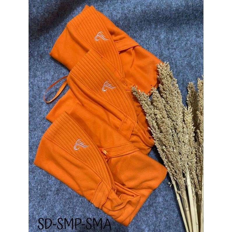 Tangguh Jilbab Instan Sekolat Serut Pita Atas Rabbani Kw Hemy Super Orange Kualitas Tertinggi