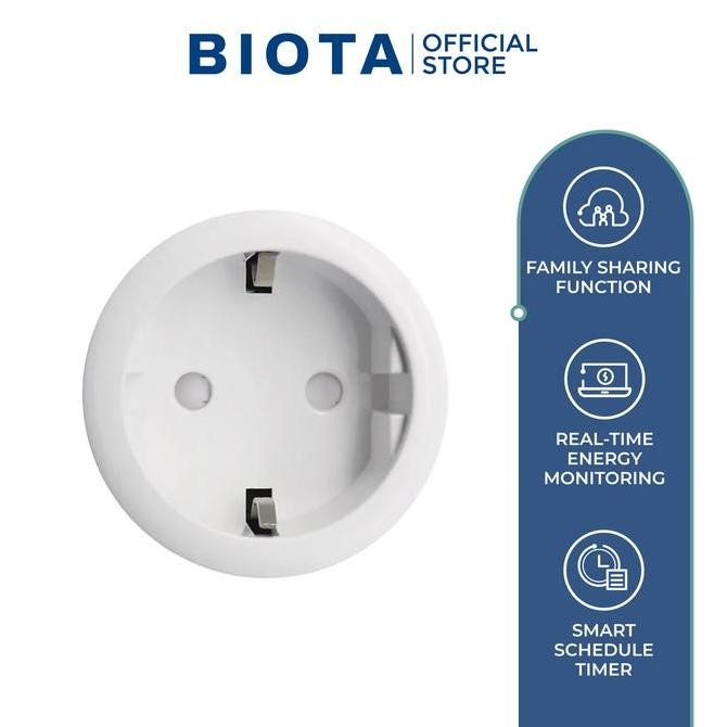 Biota Smart Plug - Colokan Portabel Otomatis Untuk Semua Elektronik Watt Meter Wifi Wireless Persegi