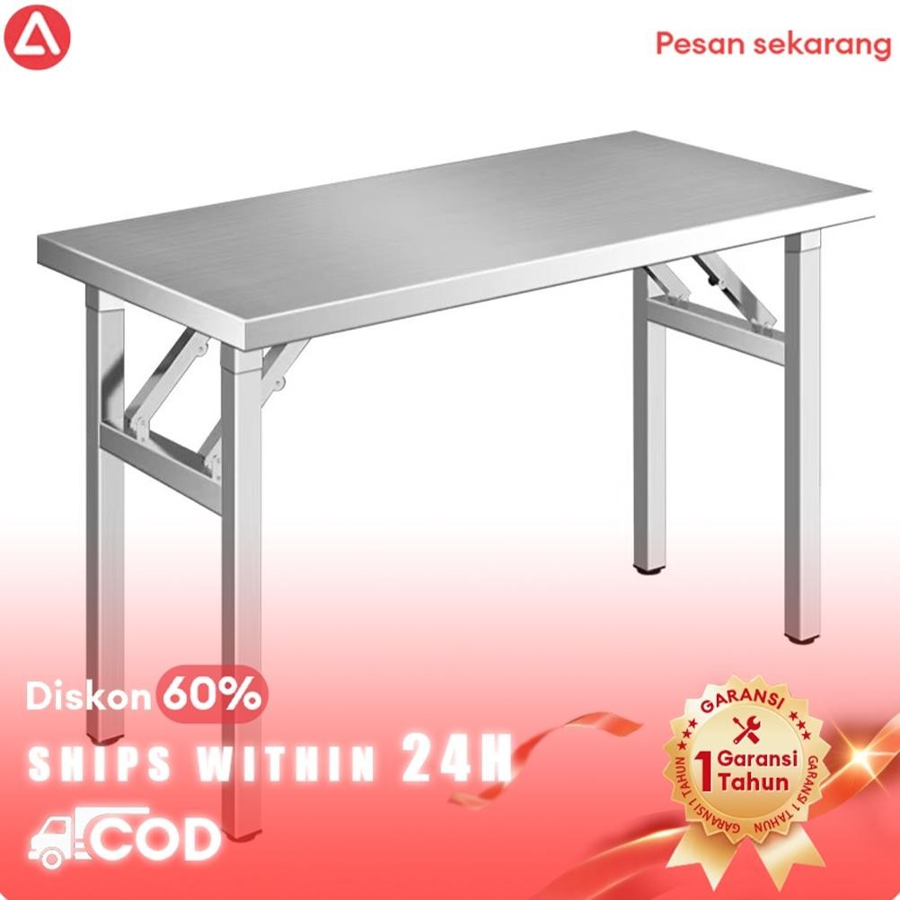 Meja Lipat Stainless Meja Lipat Portable Meja Pelatihan Serbaguna Meja Bar Dapur Lipat Meja Belajar 