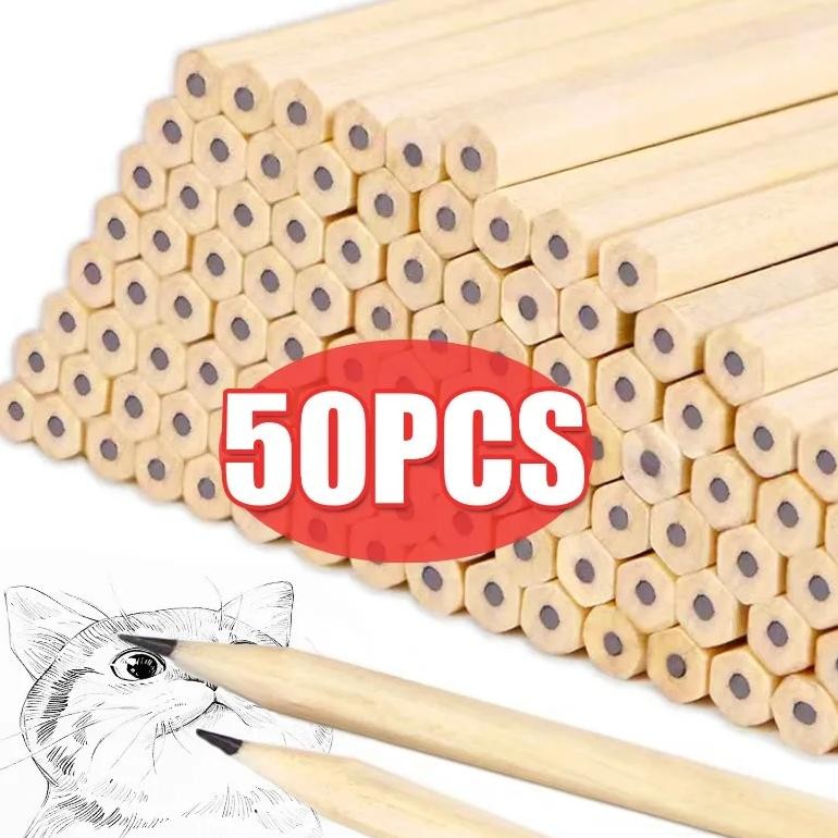 

Natural Wood Grain Pencils Hb Black Hexagonal Non-Toxic Children Pencil Drawing Writing Cute Stationery Office School Supplies
