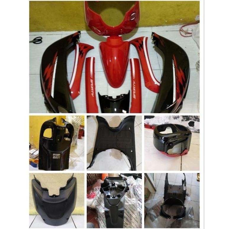 Cover Body Full Set Scoopy 2018 Merah Hitam