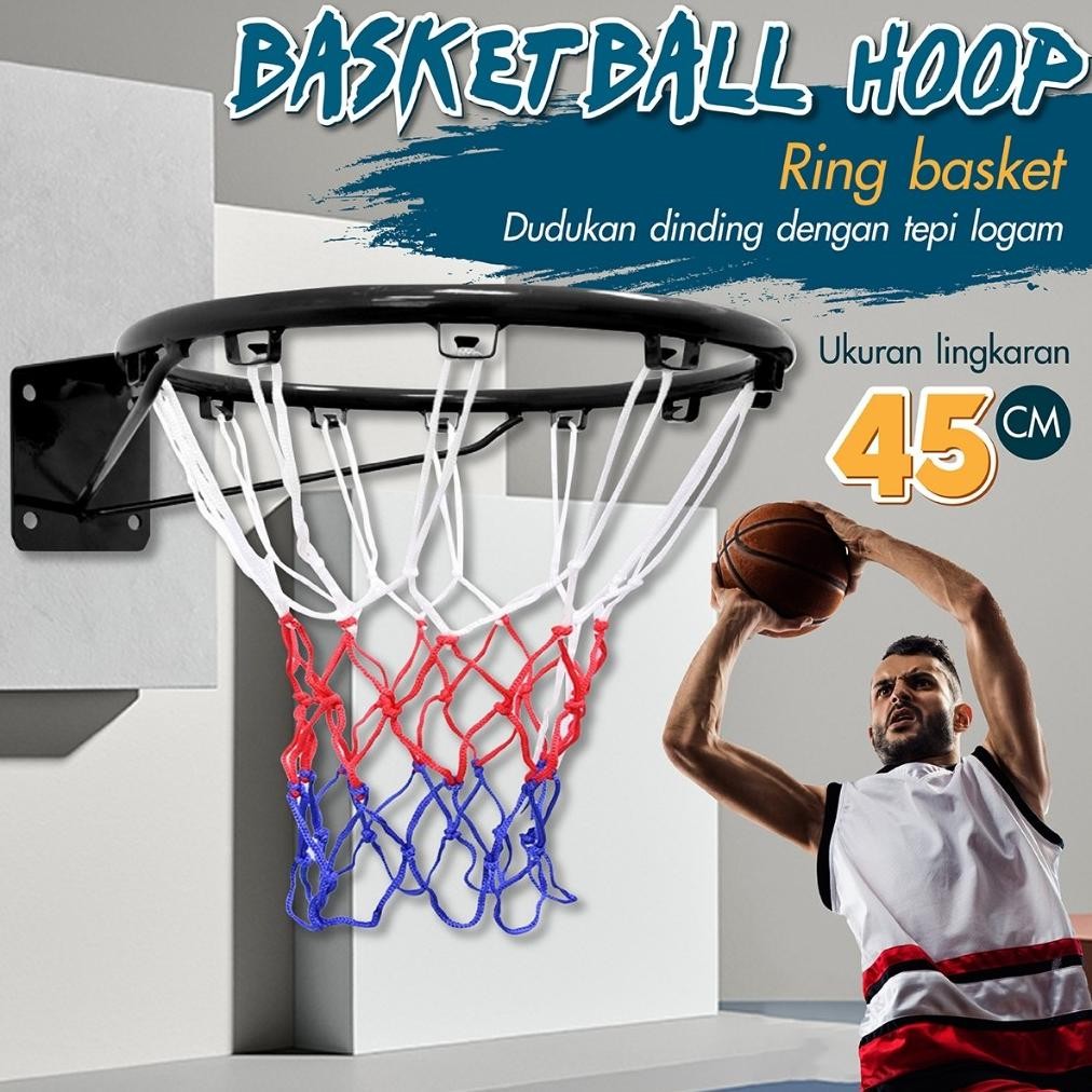 Ring Bola Basket Baket Ball Hoop Dewasa Ukuran 45cm Olahraga Outdoor