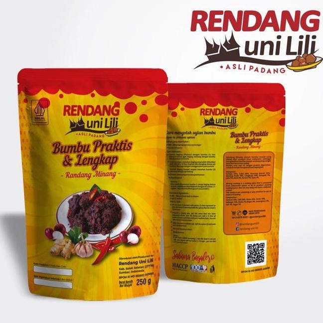 

Bumbu Rendang N Tanpa Tambah Santan Kemasan 250Gr By Uni Lili
