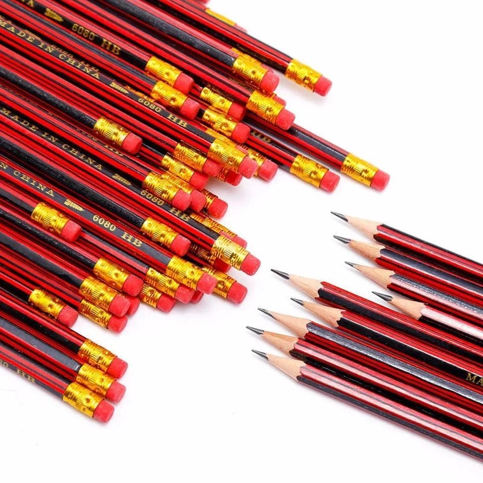 

10Pcs /Lot Sketch Pencil Hb Wooden Graphites With Eraser Children Drawing Writing Stationery School Supplies