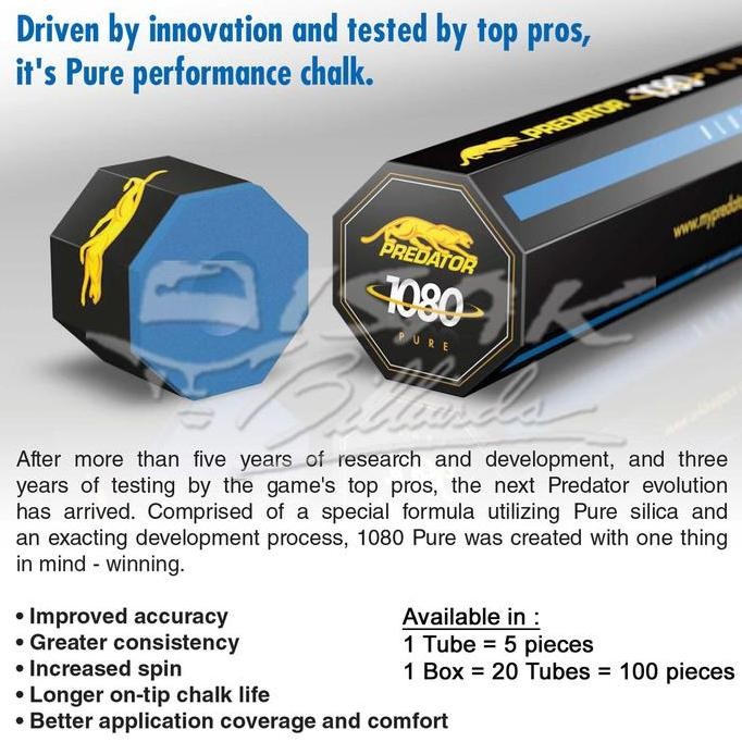 

Predator Chalk USA - Eceran 1 Buah Billiard Chalk Kapur Biliar Asli