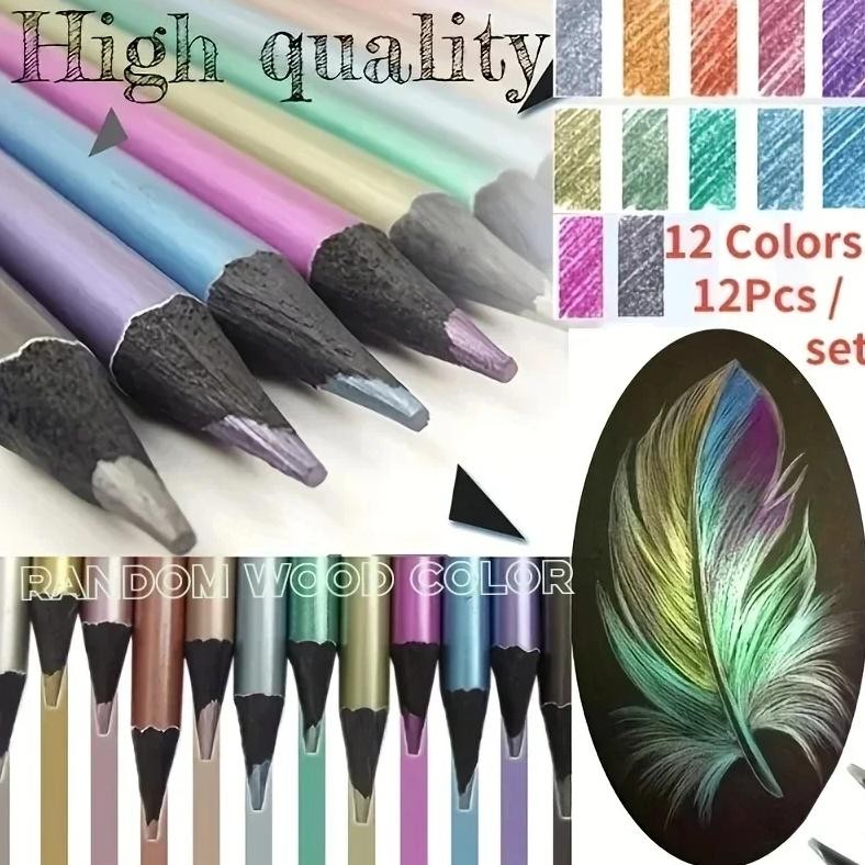 

12 Colors Metallic Colored Pencil Set Drawing And Sketching Set Colored Pencil Diy Art Supplies Coloring Home Painting
