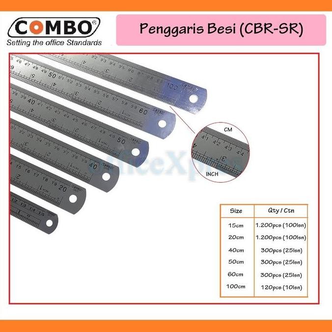 

Penggaris Besi 100cm , 60, 50, 40, 30, 20, 15cm / Metal Ruler / Mistar