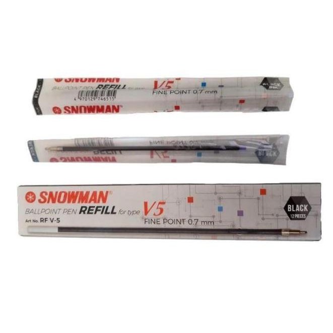 

(12pc) REFILL PULPEN SNOWMAN V5 / REFILL ISI TINTA PEN V5 0.7MM