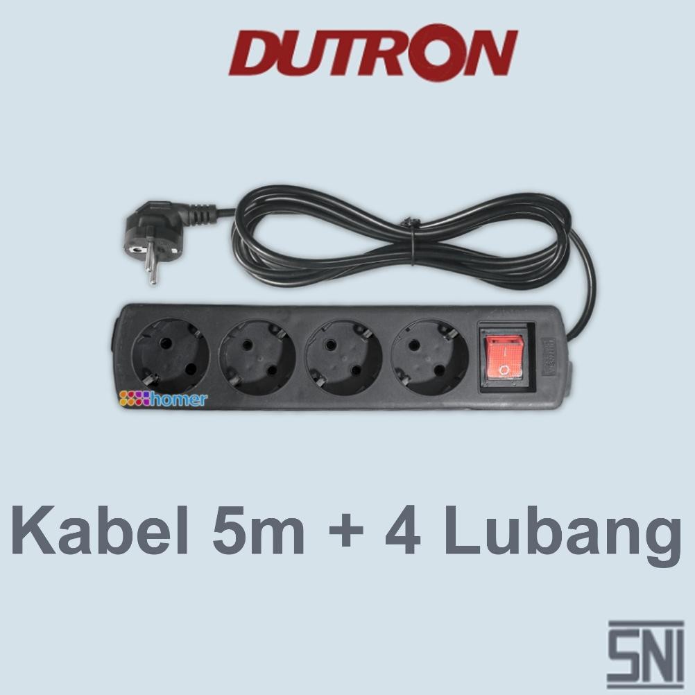 Un04 g-24 DUTRON Stop Kontak Original BER SNI colokan hitam sambungan kabel listrik 2 3 4 5 lubang l