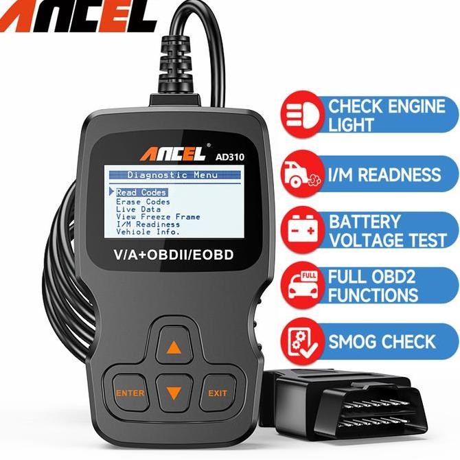 Ancel AD310 OBD2 Alat Scanner Diagnostik Code Reader OBD2 untuk Mobil