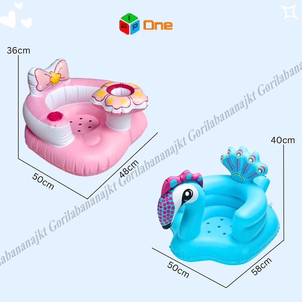 Pj24 Kursi Pompa Bayi Sofa Tiup Tempat Duduk Bayi Balon Bebek Merak Pj24