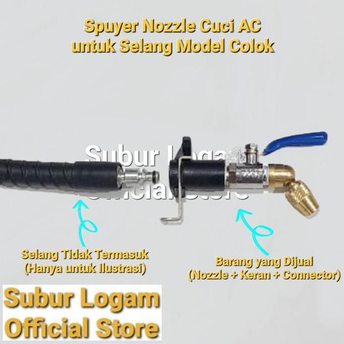 Nozzle Spuyer Cuci AC untuk Jet Cleaner Krisbow (Selang Model Colok)