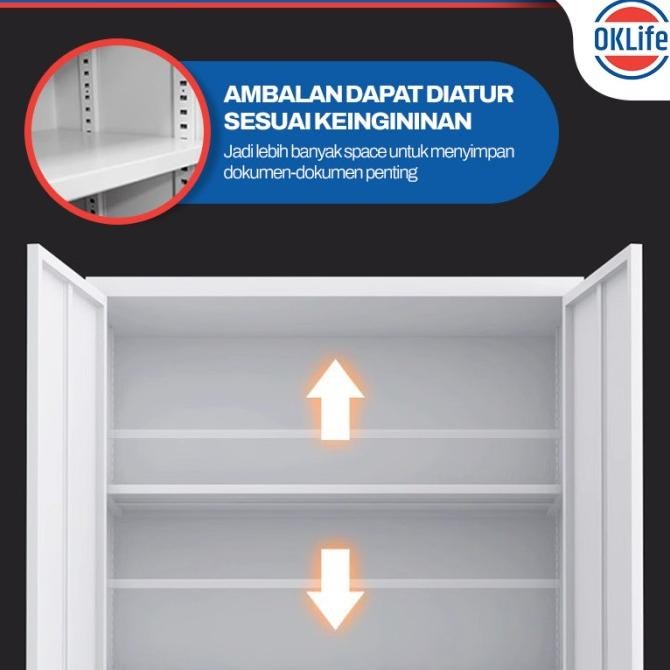 

Lemari Arsip Besi Cabinet Kantor Almari Plat Besi Full, Kokoh, Anti Karat, & Tahan Lama untuk Dokumen Kualitas Original