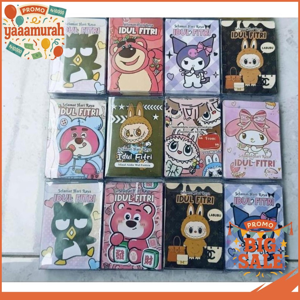 

AMPLOP LEBARAN HARI RAYA IDUL FITRI ISI 50PCS / ANGPAO LARAKTER LUCU RAMADHAN KEMASAN MIKA