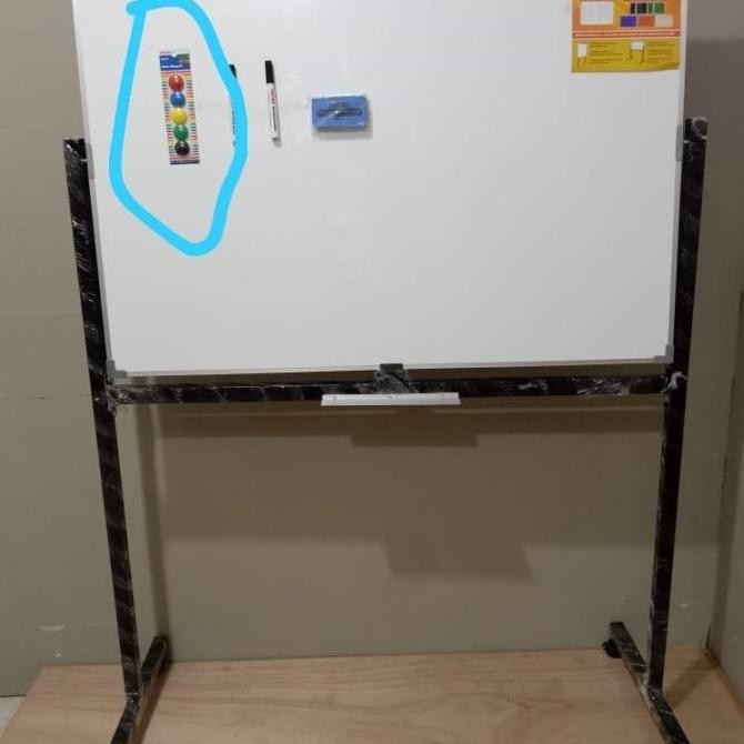 

Whiteboard Magnetic DAIKI 90 x 180 cm Double Face Standing Papan Tulis Kualitas Original