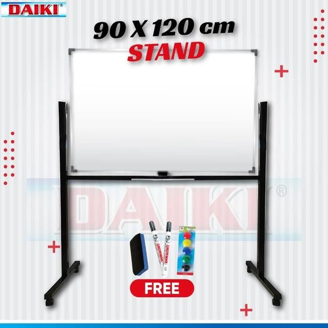 

Papan tulis / Whiteboard DAIKI Double face stand magnetic uk 90x120cm Kualitas Original