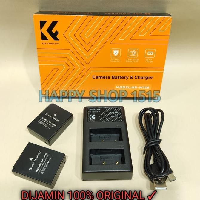 K&F CONCEPT NP-W126/ NP-W126S Replacement Battery 2 pack & dual slot Quick Charger for Fujifilm X100