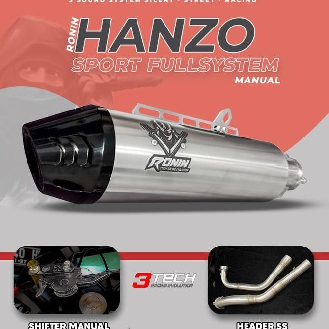 Motor Sport & Bebek 110cc -160cc Ronin Hanzo Knalpot 3 Suara 3tech Original dan Begaransi Resmi FULL