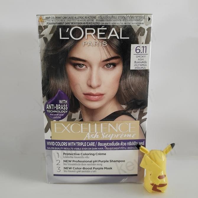NEW Loreal Excellence Hair Color Cat Rambut Ash Supreme 6.11 Smoky Ash