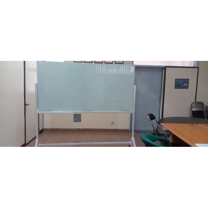 

glassboard standing roda 90 x 120cm magnetik Kualitas Original