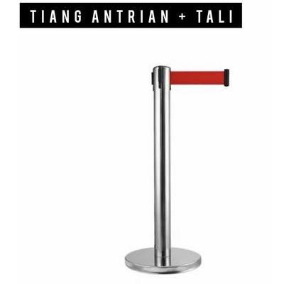 

Tiang antrian pembatas Stainless standing barrier antri bank mall 2m Kualitas Original