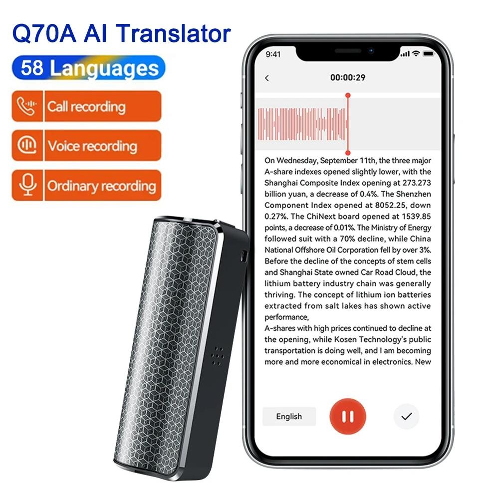 

AI ChatGPT-4o Intelligent Voice Recorder 8-128GB Transcribe Summarize Language Translation Device Noise Reduction Sound Recorder
