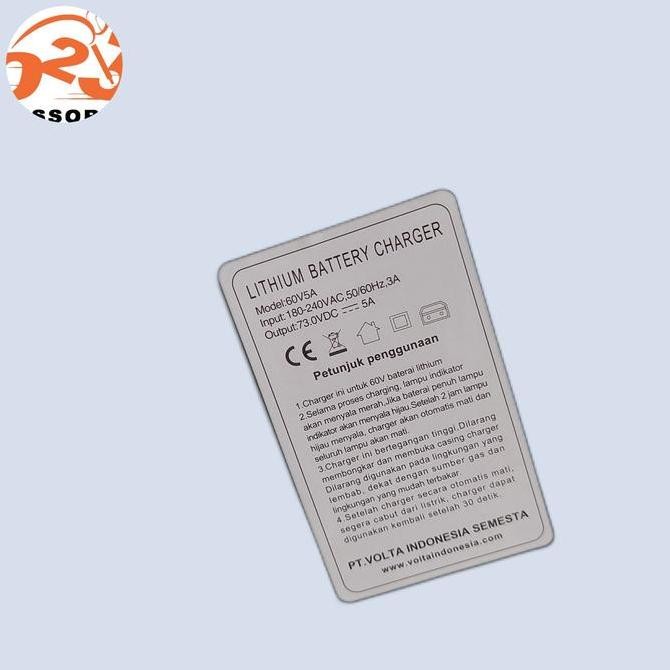 Charger Volta 60v ori volta casan molis baterai Kualitas Original