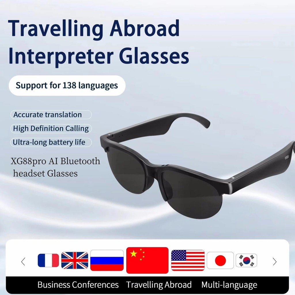 

Smart Translation Glasses Bluetooth 5.0 Earphones Intelligent Call Music Universal Open Sound System Outdoor Running Cycling