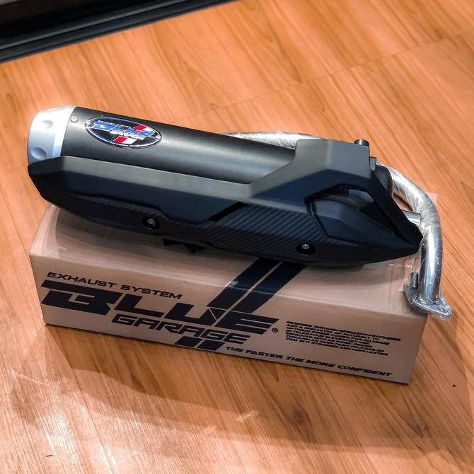 Knalpot Blue Garage Full System Leher Kadut Vario 125 150 160 LED New OLD PCX160 Beat Scoopy NMAX Ae