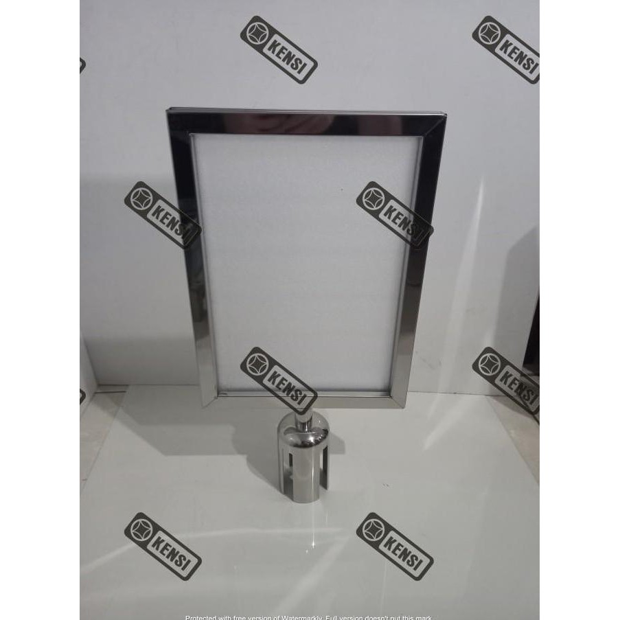 

Sign Board FRAME Display A4 Signage stainless papan tiang antrian 304 Kualitas Original
