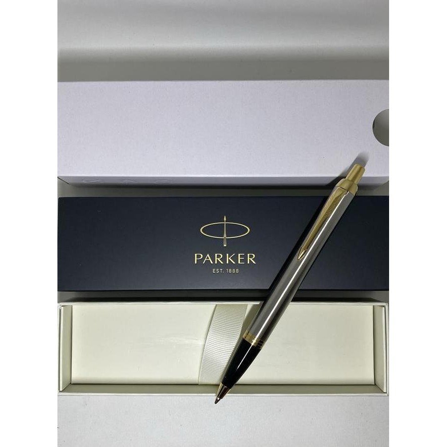 

Pulpen Parker New IM Brushed Metal Original BP GT ( Klip Emas ) Kualitas Original