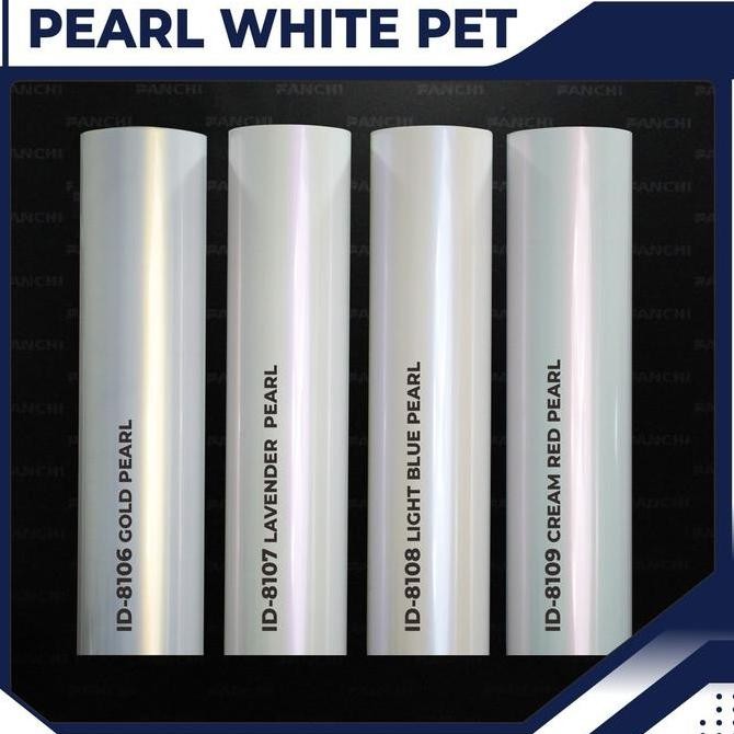 

152CM Sticker FANCHI ID-8107 Glossy White Pearl Lavender PET Putih Lembayung Ungu 152CM permeter Kualitas Original