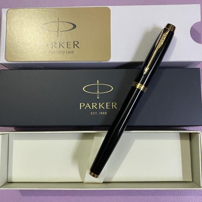 

Parker IM New Original Rollerball Black LQ Gold Trim Kualitas Original