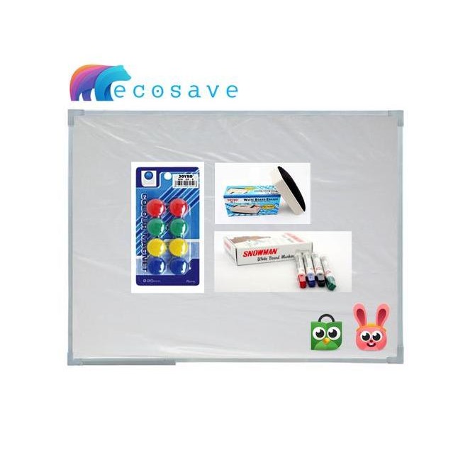 

Whiteboard 90x120 cm Papan Tulis Whiteboard 90 x 120 cm ( Papan Tulis Gantung Tempel White Board Magnetik EcoSave ) Kualitas Original