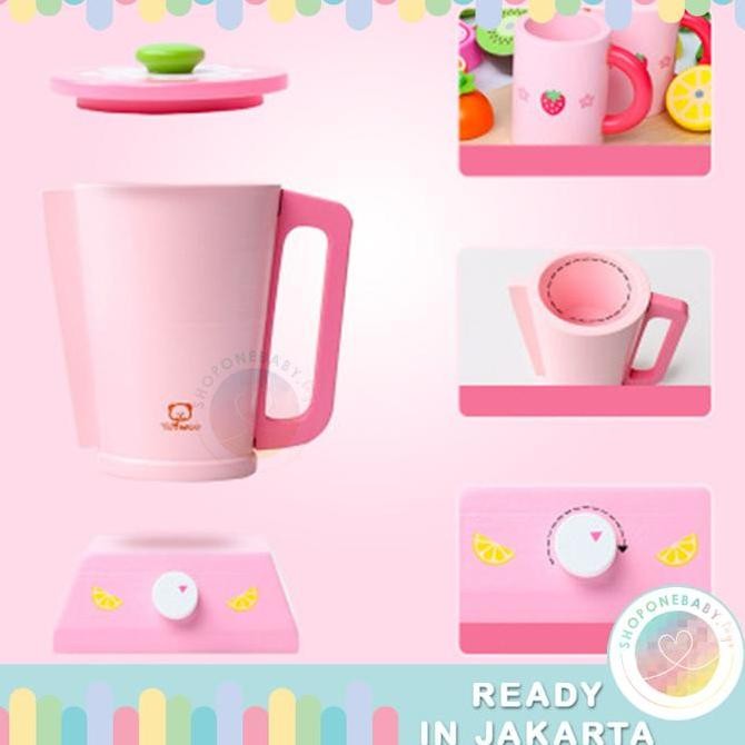 Blender Smoothie Juicer Set Mainan Kayu Edukasi Anak Blender Jus Buah Kualitas Original