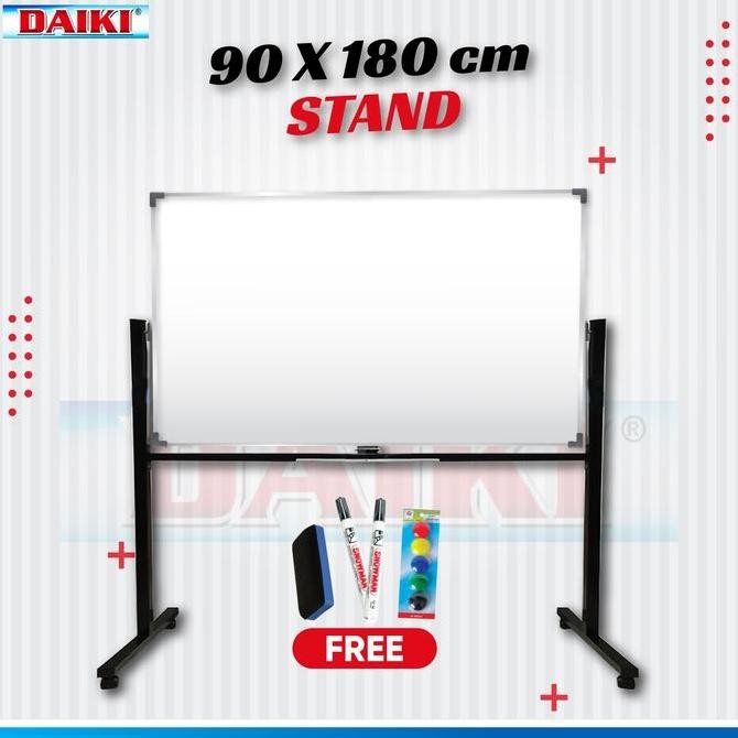 

Papan tulis putih Single face stand Uk 90x180 Cm Kualitas Original