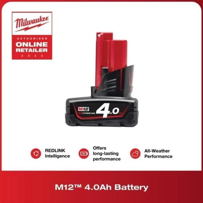 Baterai Milwaukee M12 4Ah Original Battery Milwaukee