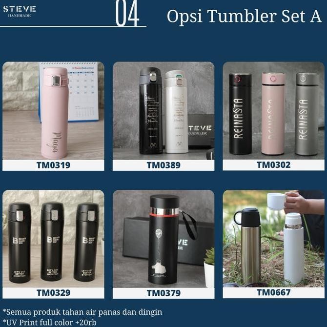 

Gift Set Executive Set A Tumbler Name Card Holder Steve Handmade Kualitas Original