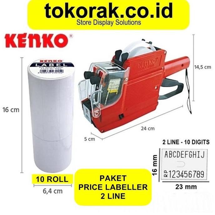 

Premium PAKET MESIN LABELLER MX-6600A 2 LINE KENKO + ISI LABEL HARGA 10 PCS