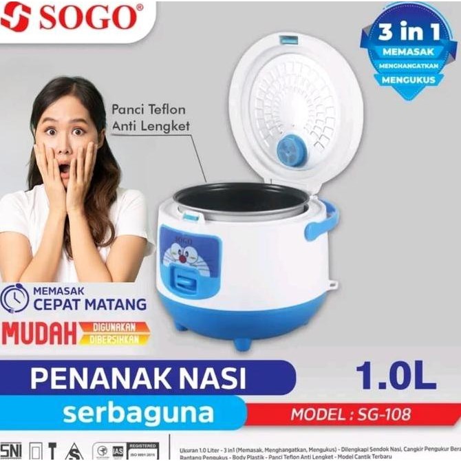 Tersedia Penanak Nasi SOGO 1,2 Liter | Rice Cooker Sogo