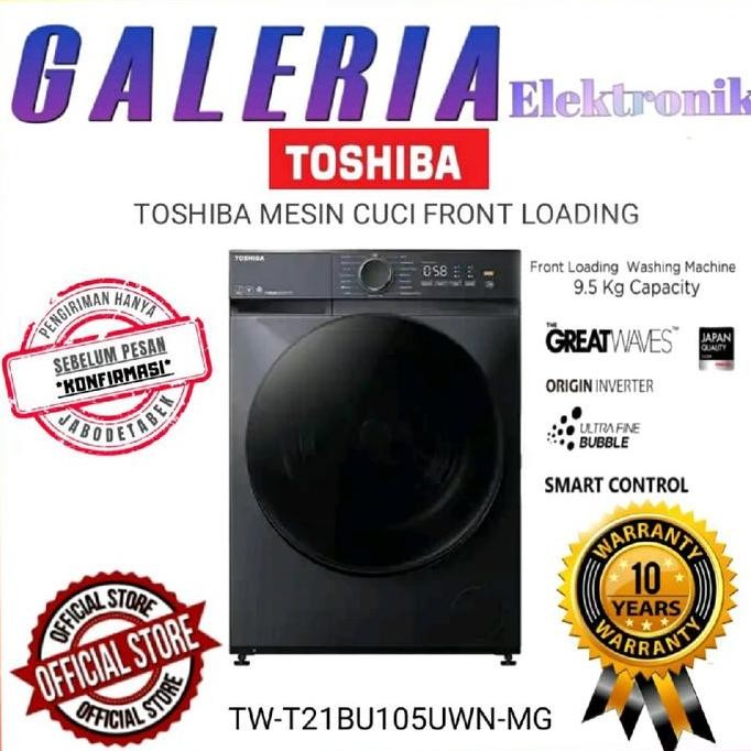 Tersedia MESIN CUCI FRONT LOADING TOSHIBA TWBH95S2N TW-BH95S2N 9.5KG