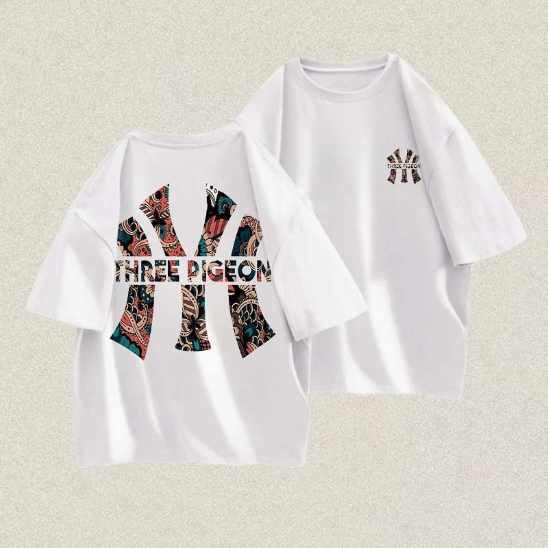 BreezeHub Kaos T-shirt Pria Oversize | Kaos NY Print Putih | Kaos Pria Distro Original | Kaos Distro
