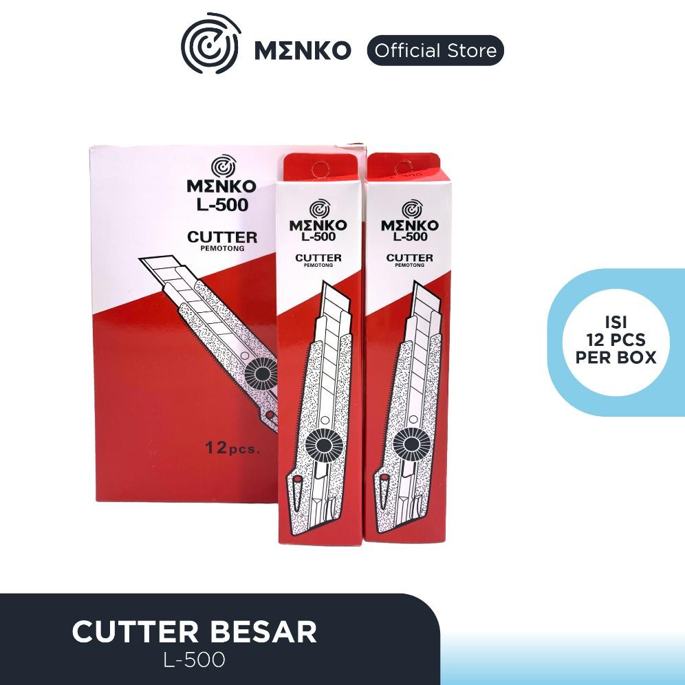 

LINDU MENKO Cutter Besar / Kater / Cutter / Alat Pemotong / L-500 MENKO Sangat Tajam (12 PCS)