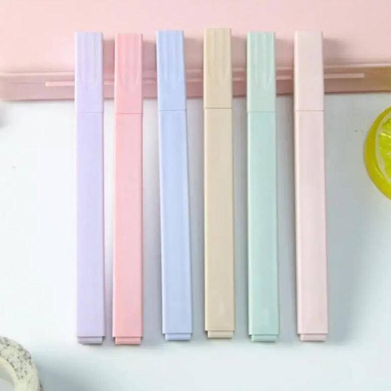 

6/12Pcs Pastel Color Highlighter Pen Double Tip Marker Pens Fluorescent Pen Drawing Highlighters Cute Stationery School Supplies