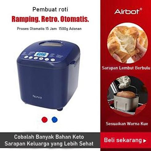 Airbot BM2800 Pembuat Roti 3 Pound Putih dengan 19 Program dan Timer 15 Jam