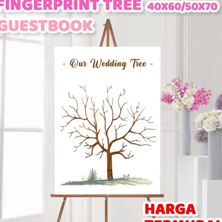 

Kanvas Wedding Tree Fingerint Guest Book 40X60 Cm Canvas Lukisan Pohon Sidik Jari Finger Print Buku Tamu Pernikahan Wedding Invitation Tema U Pink Ungu Merah Rainbow