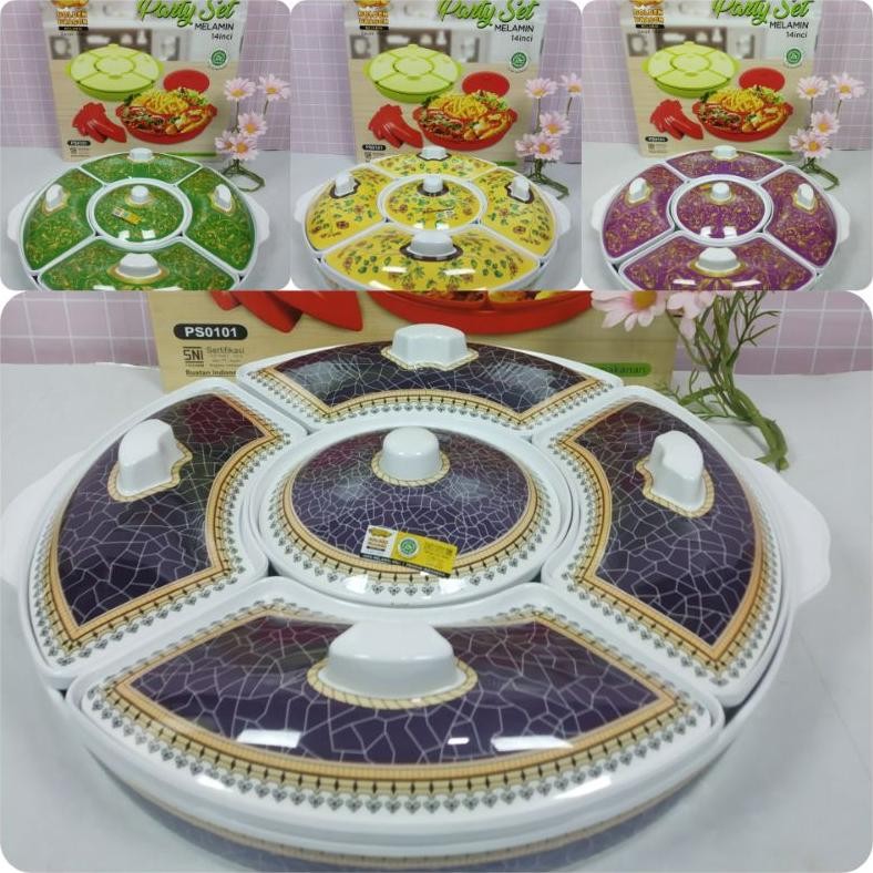 Partyset Motif 14inc Melamin Golden Dragon Melamin Ps0101MF  - Prasmanan Melamin - Wadah saji bulat