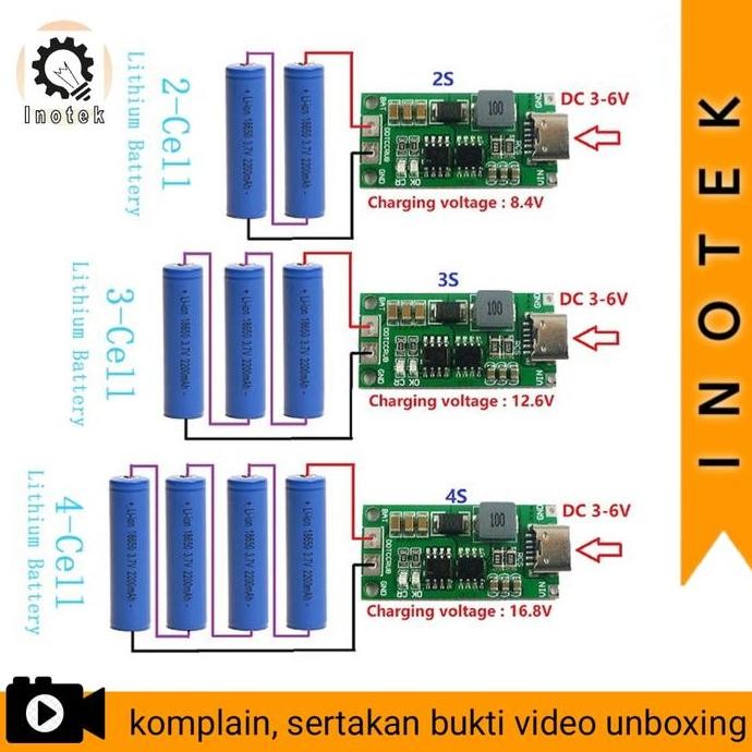 Modul PCB charging 18650 Type C Module charger type C