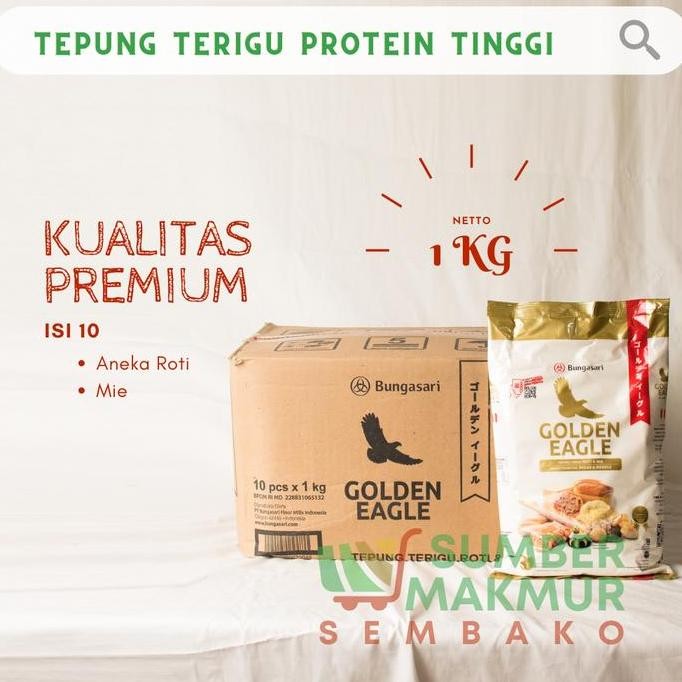 

Murah Tepung Terigu Golden Eagle Kemasan 1 Kg Dus