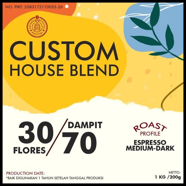 

Terlaris Votrro Blend - Biji Kopi Susu Blend Custom Arabica Dan Robusta Roasted Coffee Beans - Espresso - 1 Kg Good Quality